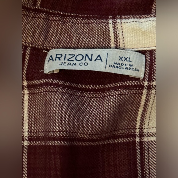 Arizona Jeans Company Red White Comfy Oversized Fall Flannel Size XXL - Picture 6 of 11